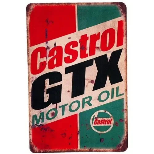 Castrol Oil Gtx - 캐스트롤 GTX 모터 오일 틴 사인