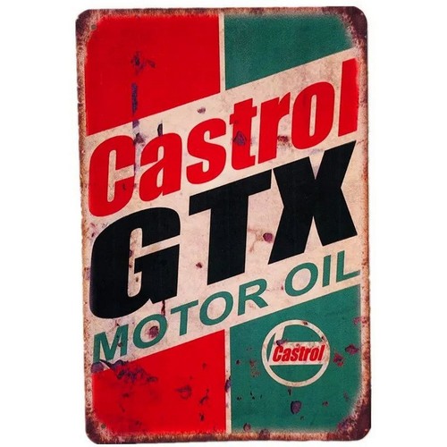 Castrol Oil Gtx - 캐스트롤 GTX 모터 오일 틴 사인