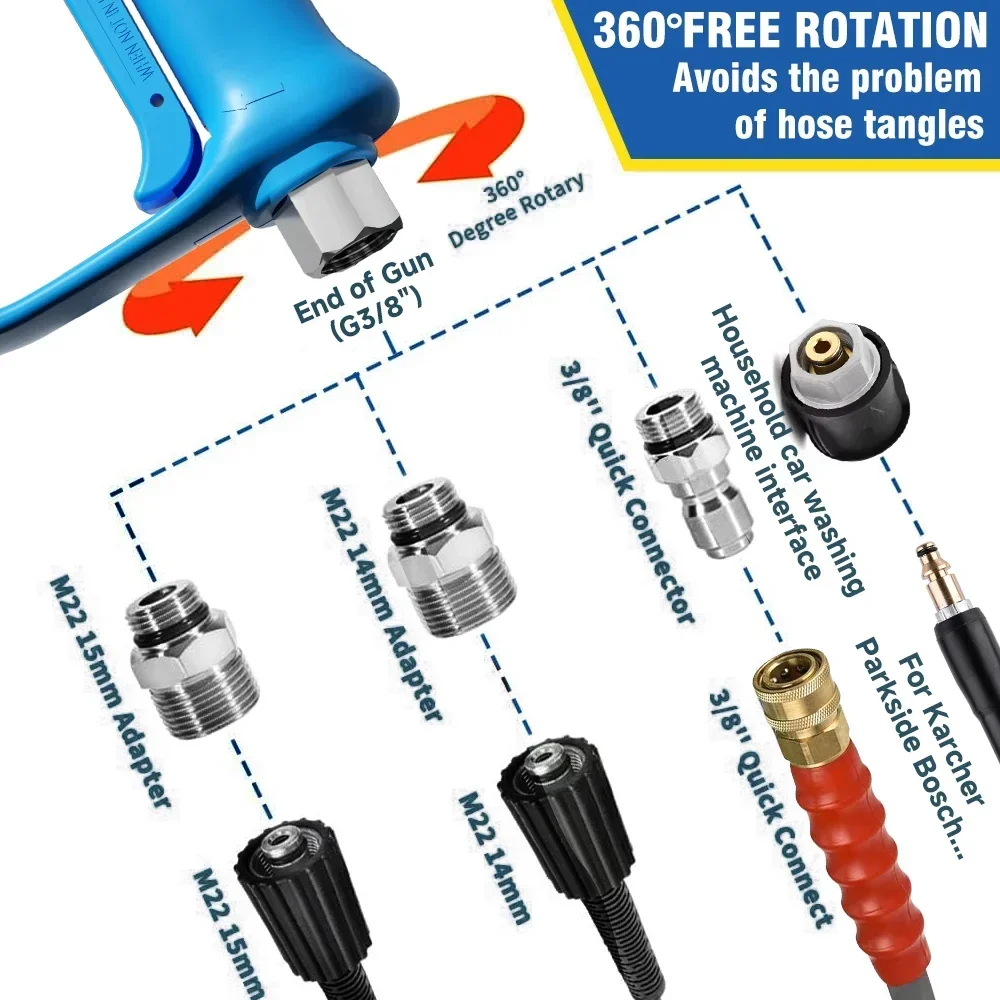 고압 세척기 스노우 폼 병 자동차 물총, 조정 가능한  - Pressure Washer Foam Gun 리뷰 및 가격